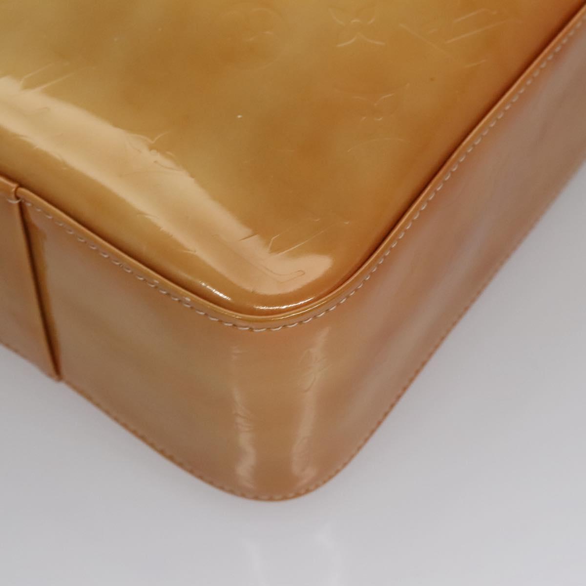 LOUIS VUITTON Monogram Vernis Columbus Tote Bag Beige M91023 LV Auth 100753