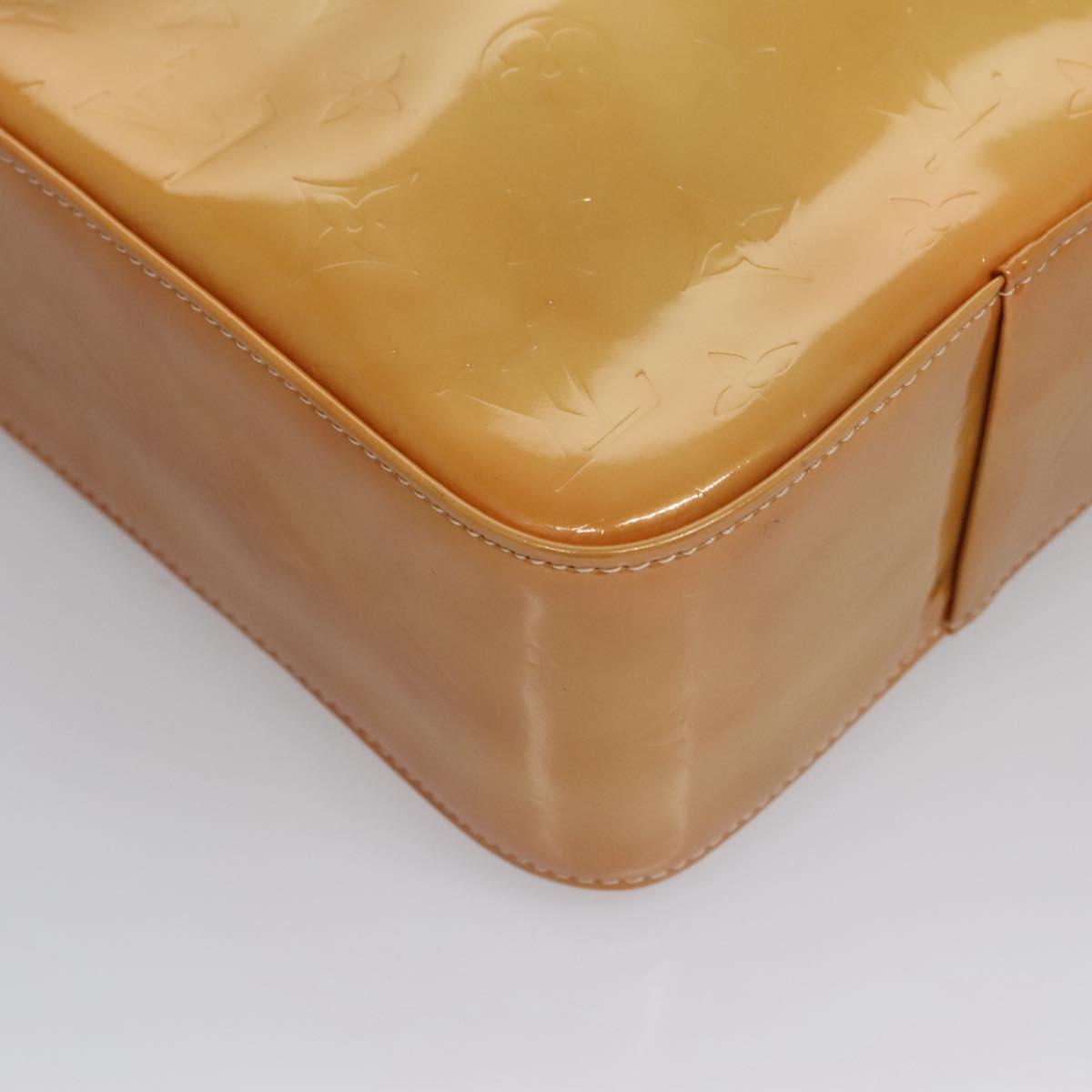 LOUIS VUITTON Monogram Vernis Columbus Tote Bag Beige M91023 LV Auth 100753