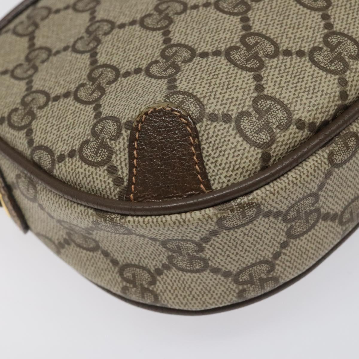 GUCCI GG Supreme Web Sherry Line Shoulder Bag PVC Beige Red Green Auth 100756