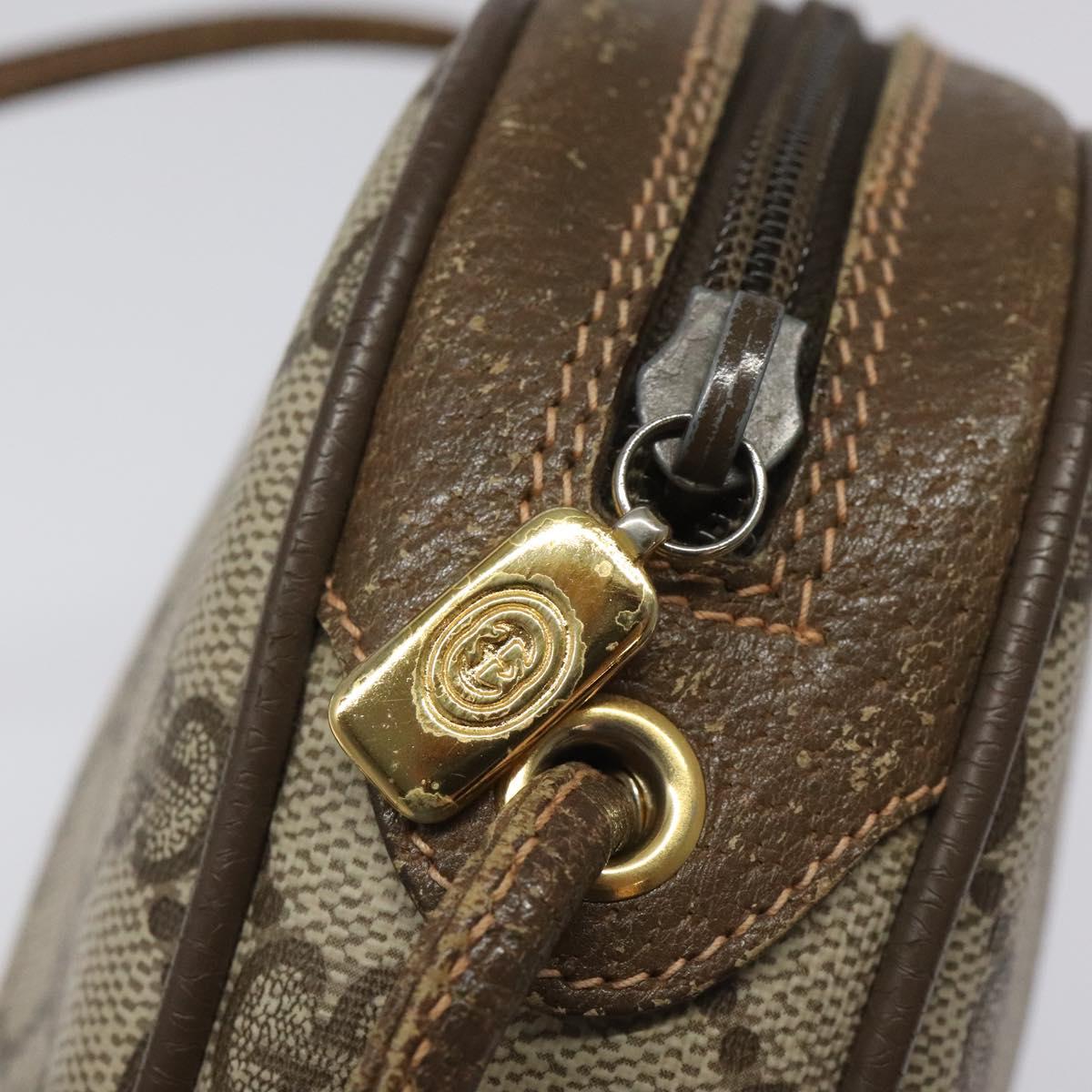 GUCCI GG Supreme Web Sherry Line Shoulder Bag PVC Beige Red Green Auth 100756