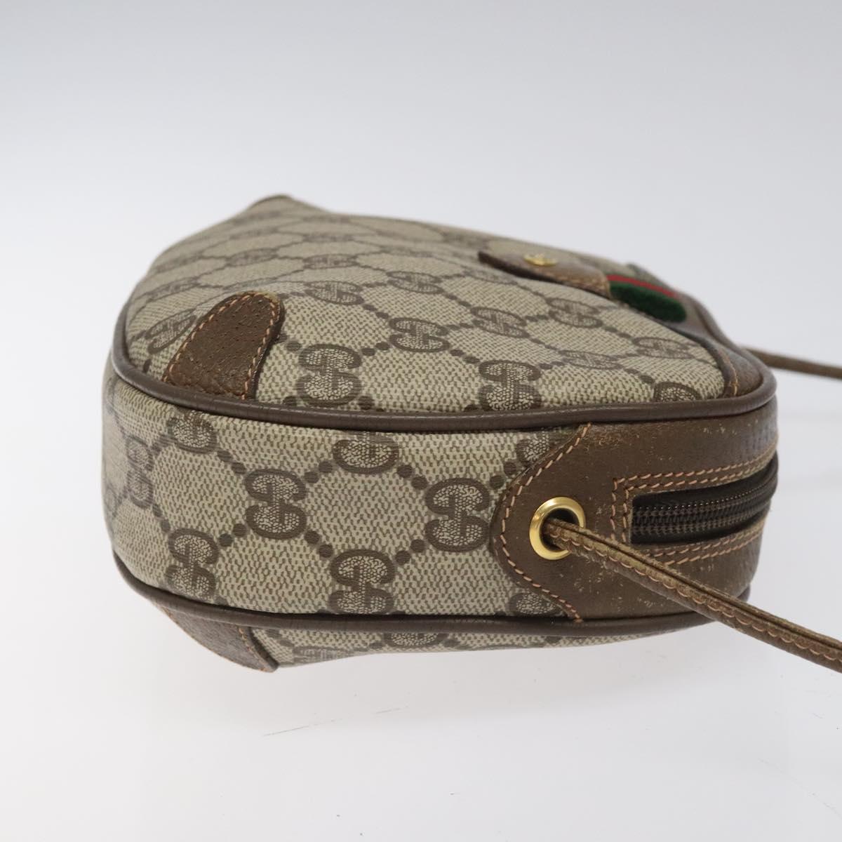 GUCCI GG Supreme Web Sherry Line Shoulder Bag PVC Beige Red Green Auth 100756