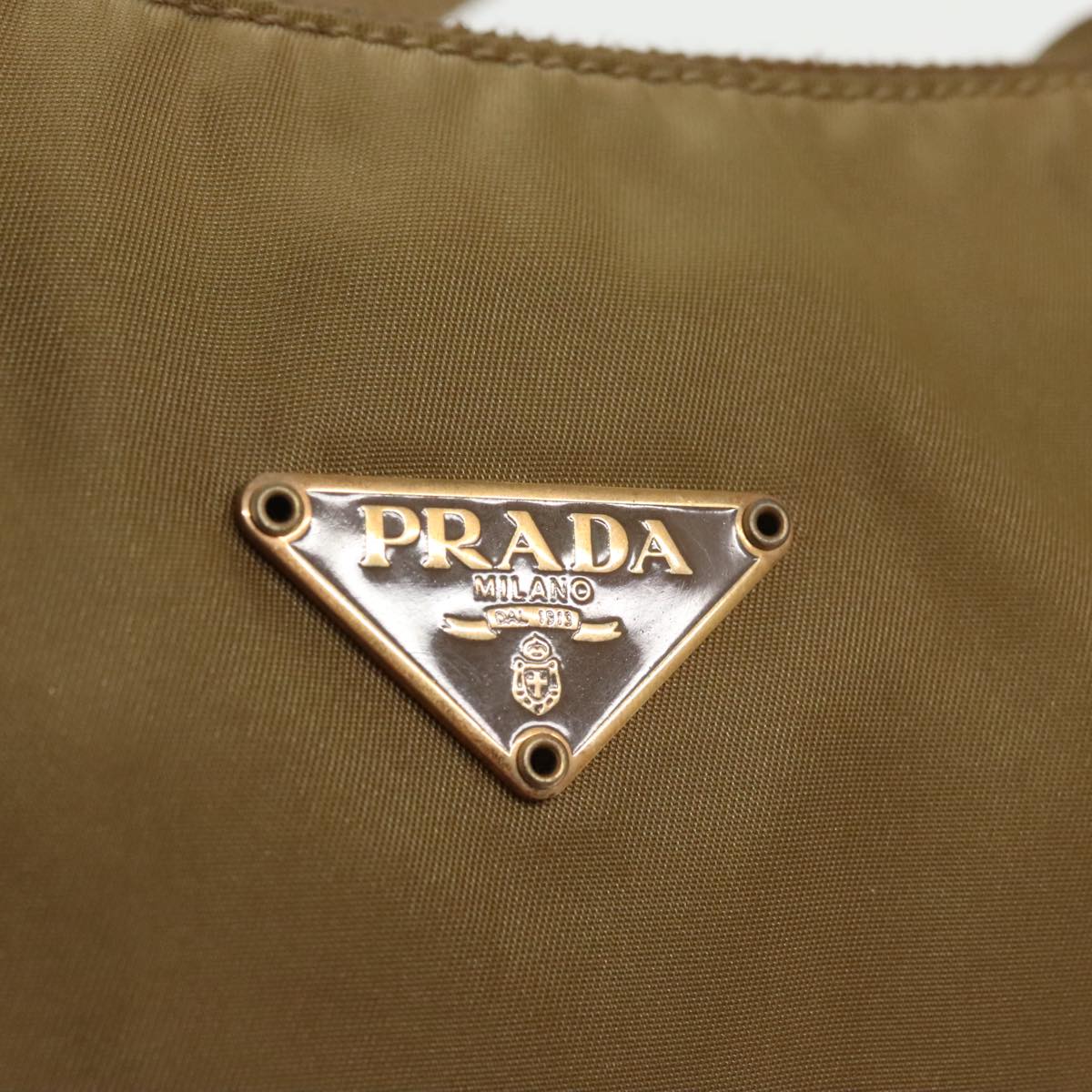 PRADA Shoulder Bag Nylon Leather Brown Auth 100775