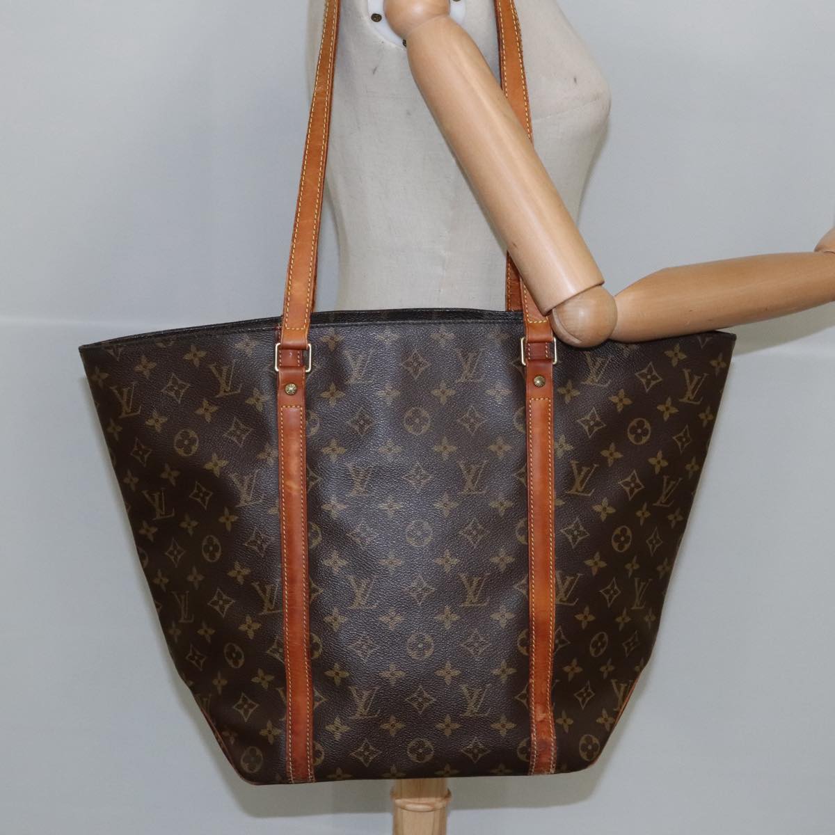 LOUIS VUITTON Monogram Sac Shopping Tote Bag M51108 LV Auth 100831