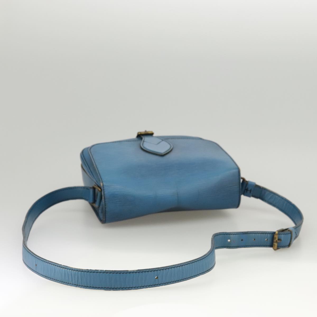 LOUIS VUITTON Epi Cartouchiere MM Shoulder Bag Blue M52245 LV Auth 100848