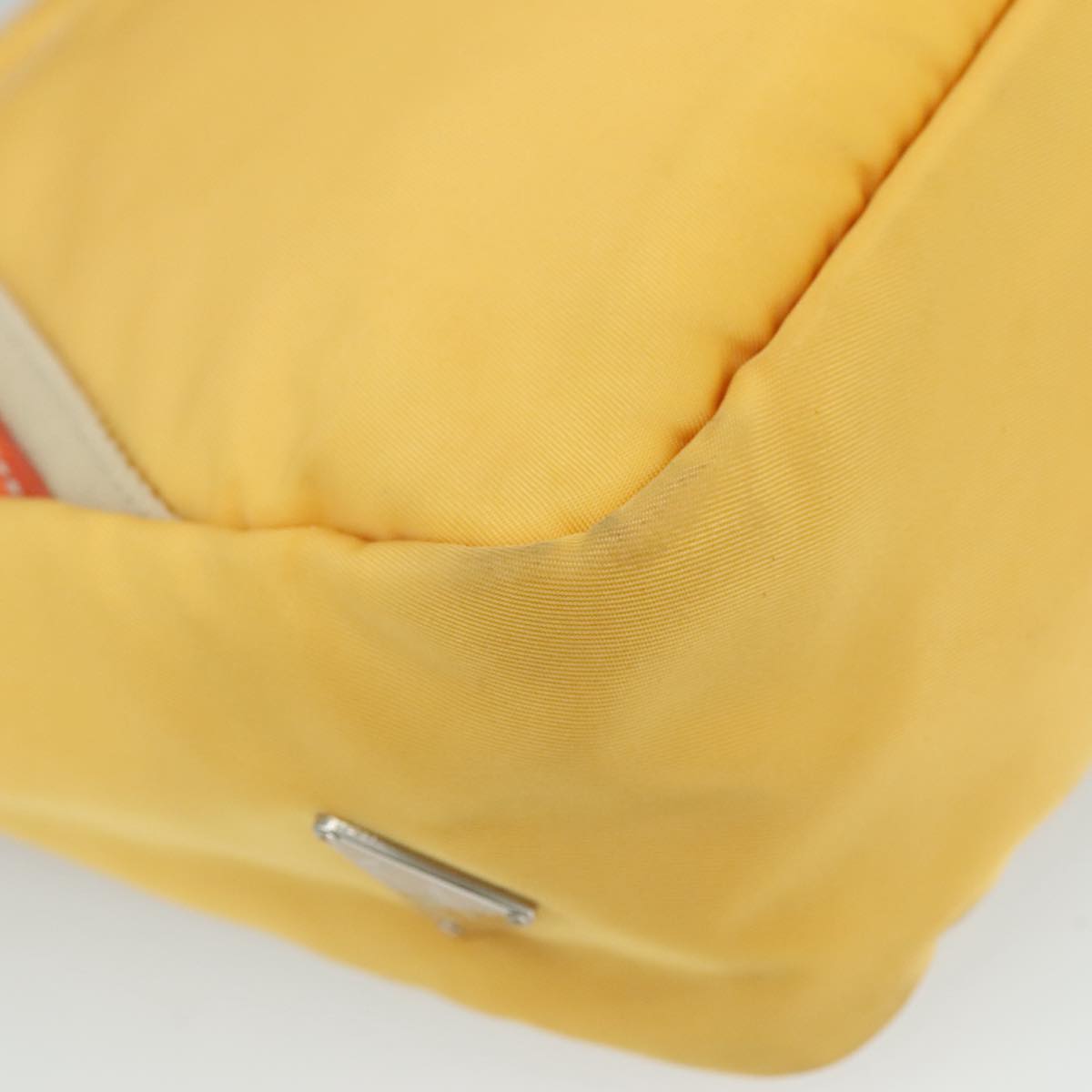 PRADA Hand Bag Nylon Yellow Auth 100865