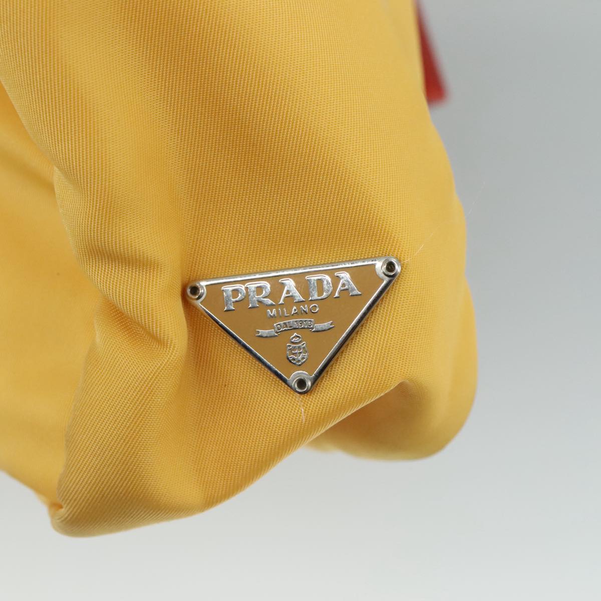 PRADA Hand Bag Nylon Yellow Auth 100865