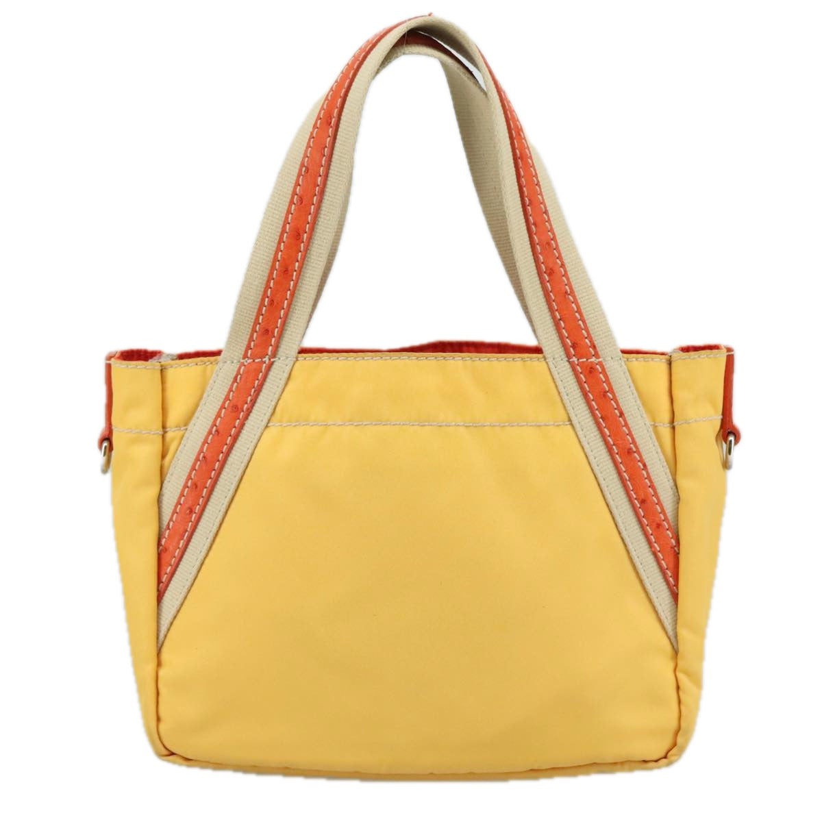 PRADA Hand Bag Nylon Yellow Auth 100865