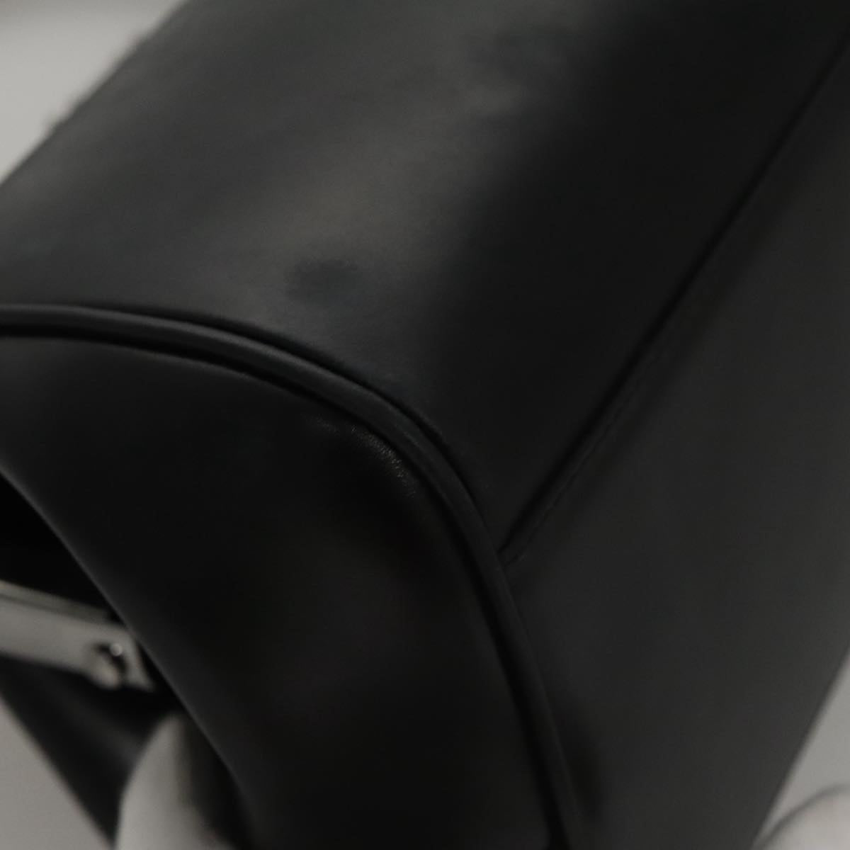 PRADA Hand Bag Leather Black Auth 100868