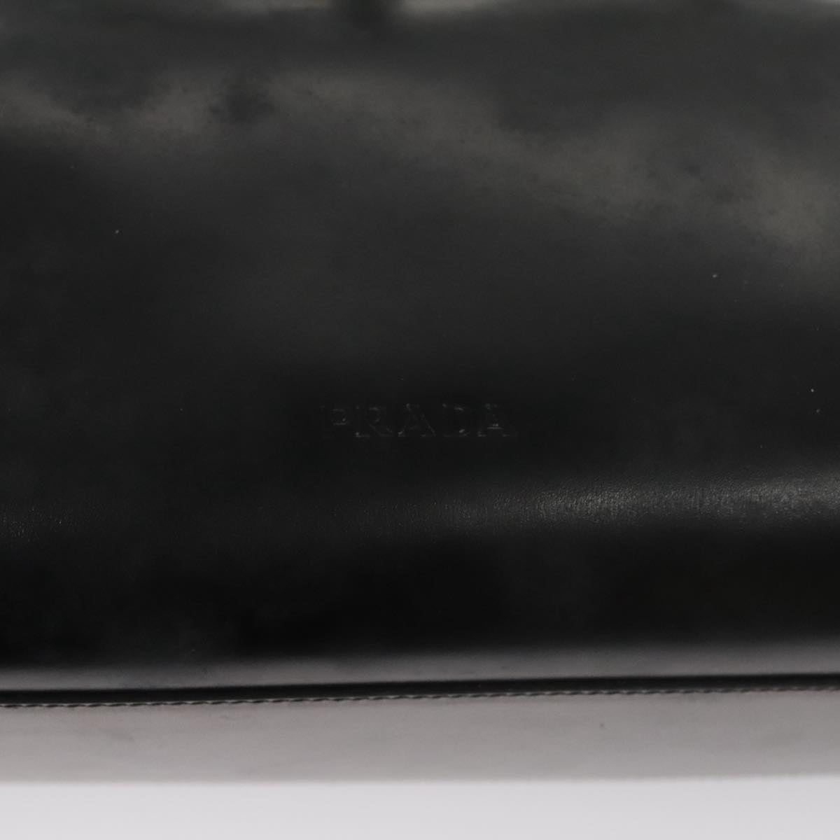 PRADA Hand Bag Leather Black Auth 100868
