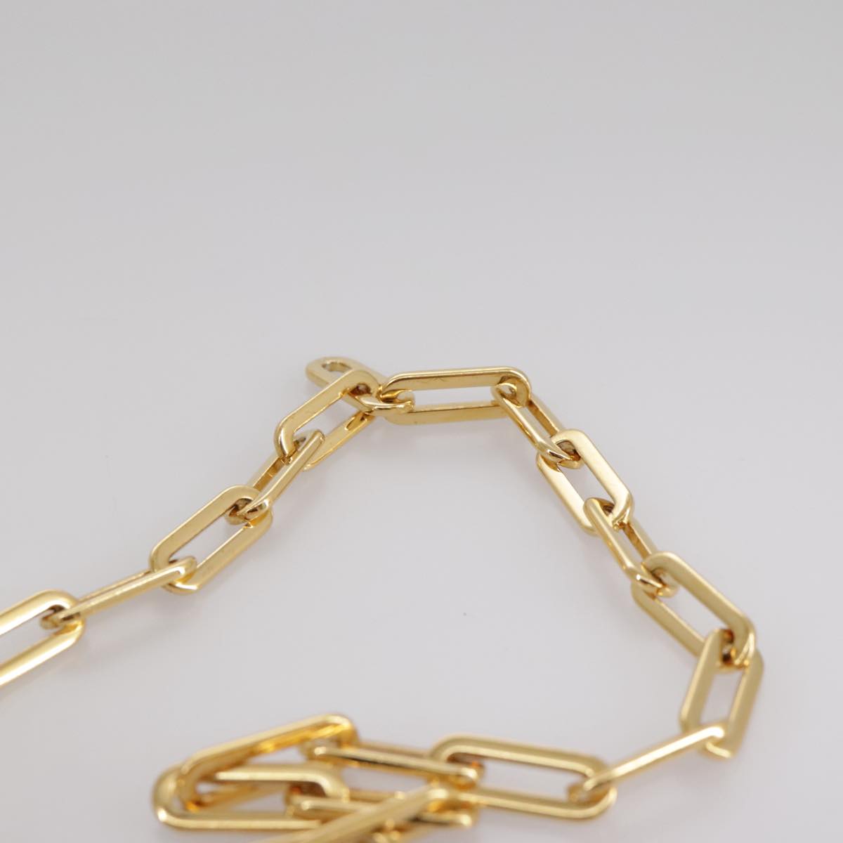 VALENTINO Chain Shoulder Bag Leather Black Gold Auth 100869