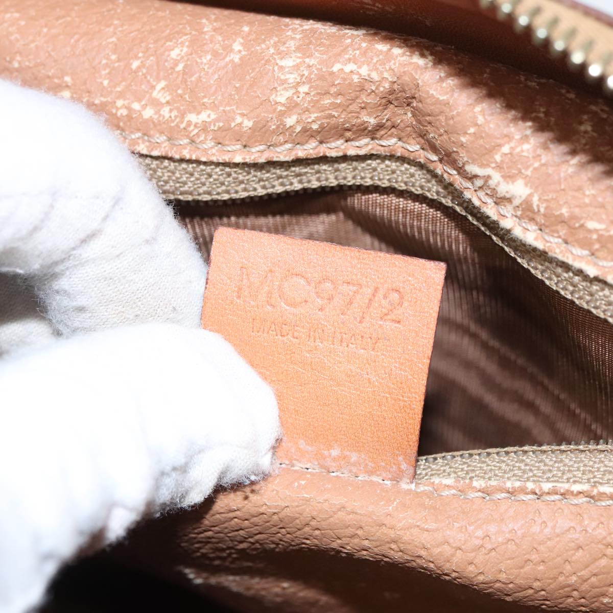 CELINE Macadam Canvas Hand Bag PVC Leather Brown Gold Auth 100885