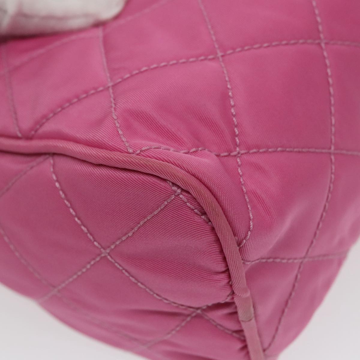 PRADA Pouch Nylon Pink Silver Auth 100970