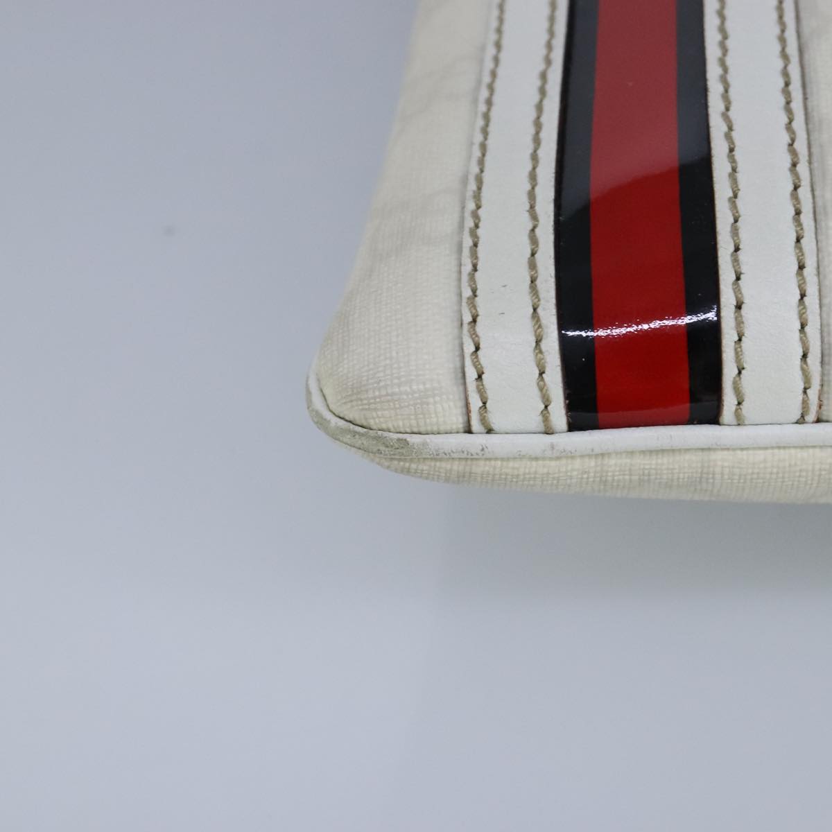 GUCCI GG Supreme Sherry Line Shoulder Bag PVC Pink White Red 153244 Auth 100980