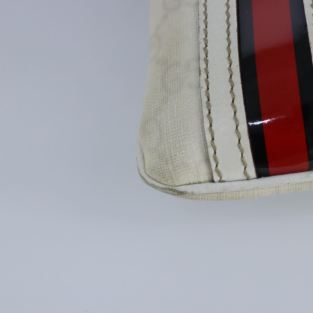 GUCCI GG Supreme Sherry Line Shoulder Bag PVC Pink White Red 153244 Auth 100980