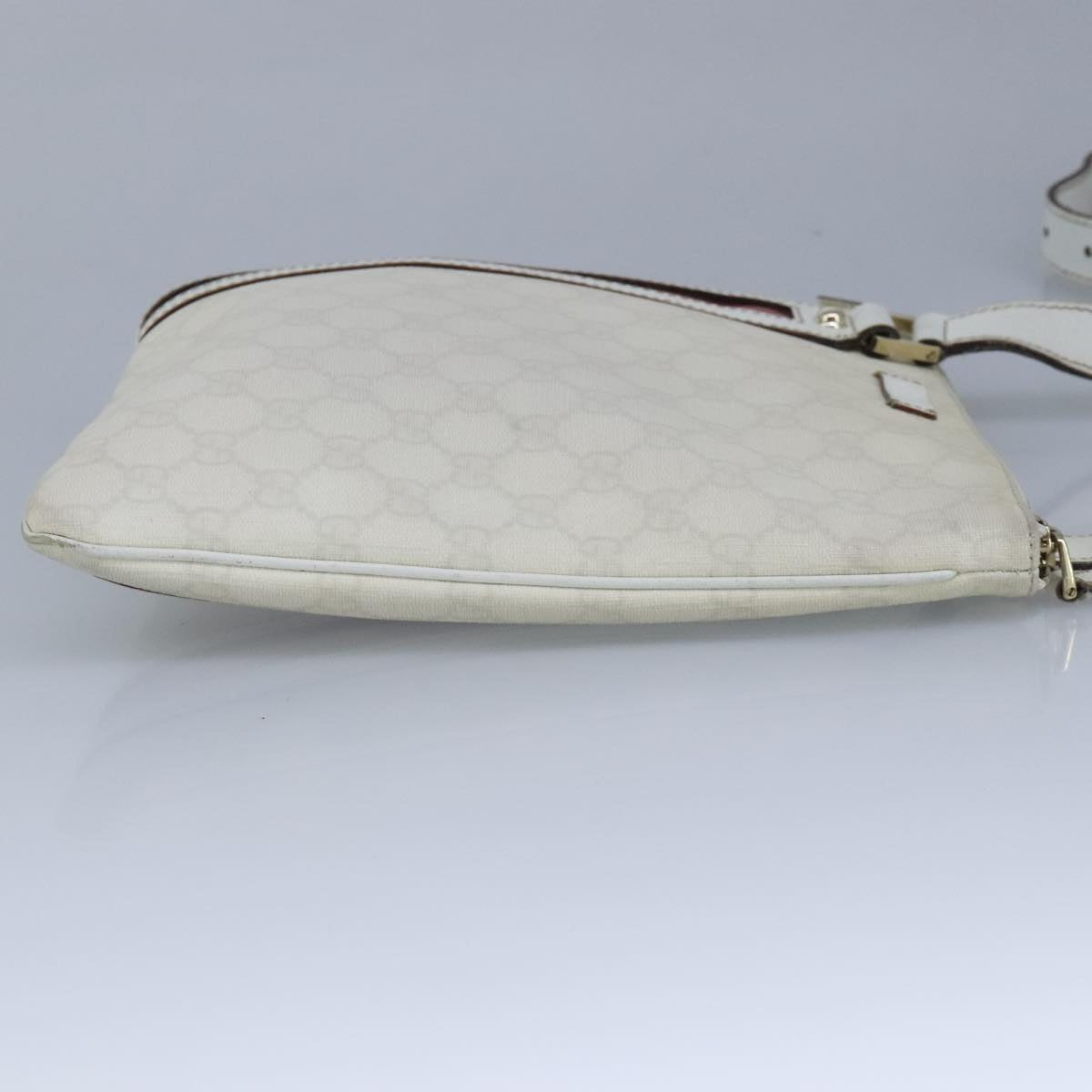 GUCCI GG Supreme Sherry Line Shoulder Bag PVC Pink White Red 153244 Auth 100980