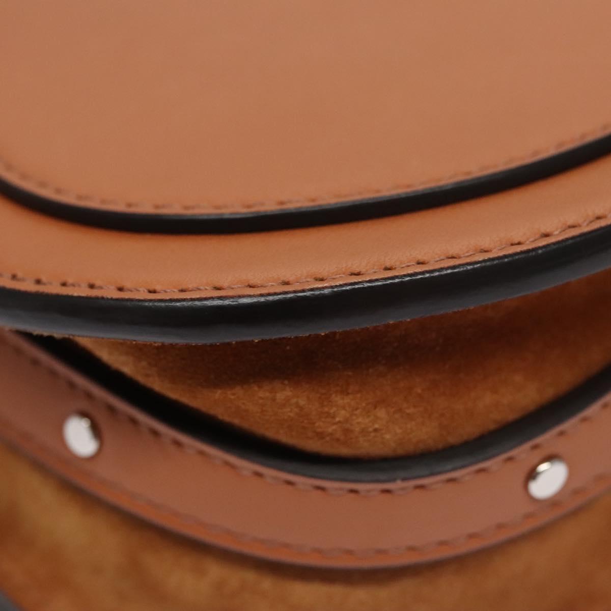 Chloe Nile Hand Bag Enamel Leather 2way Silver Brown Auth 101064