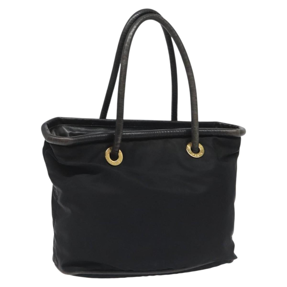 CELINE Shoulder Bag Nylon Black Auth 101065