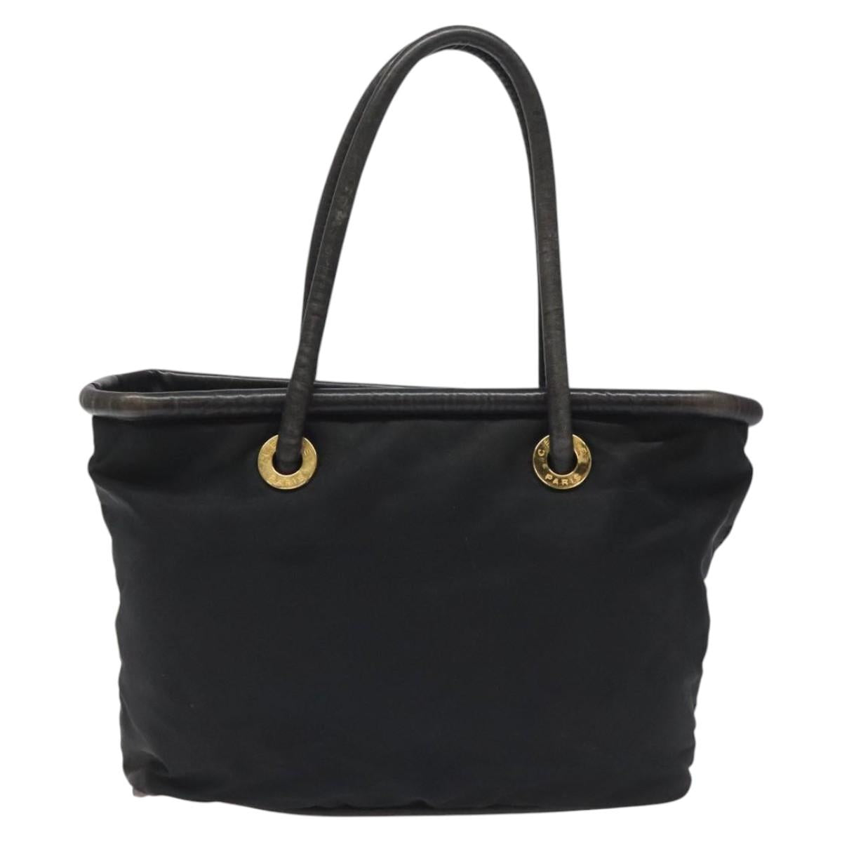 CELINE Shoulder Bag Nylon Black Auth 101065