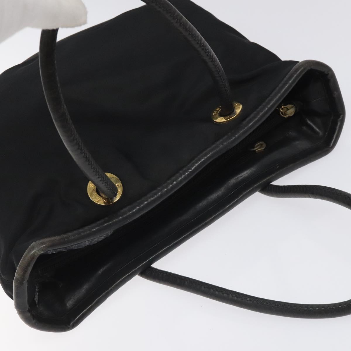CELINE Shoulder Bag Nylon Black Auth 101065