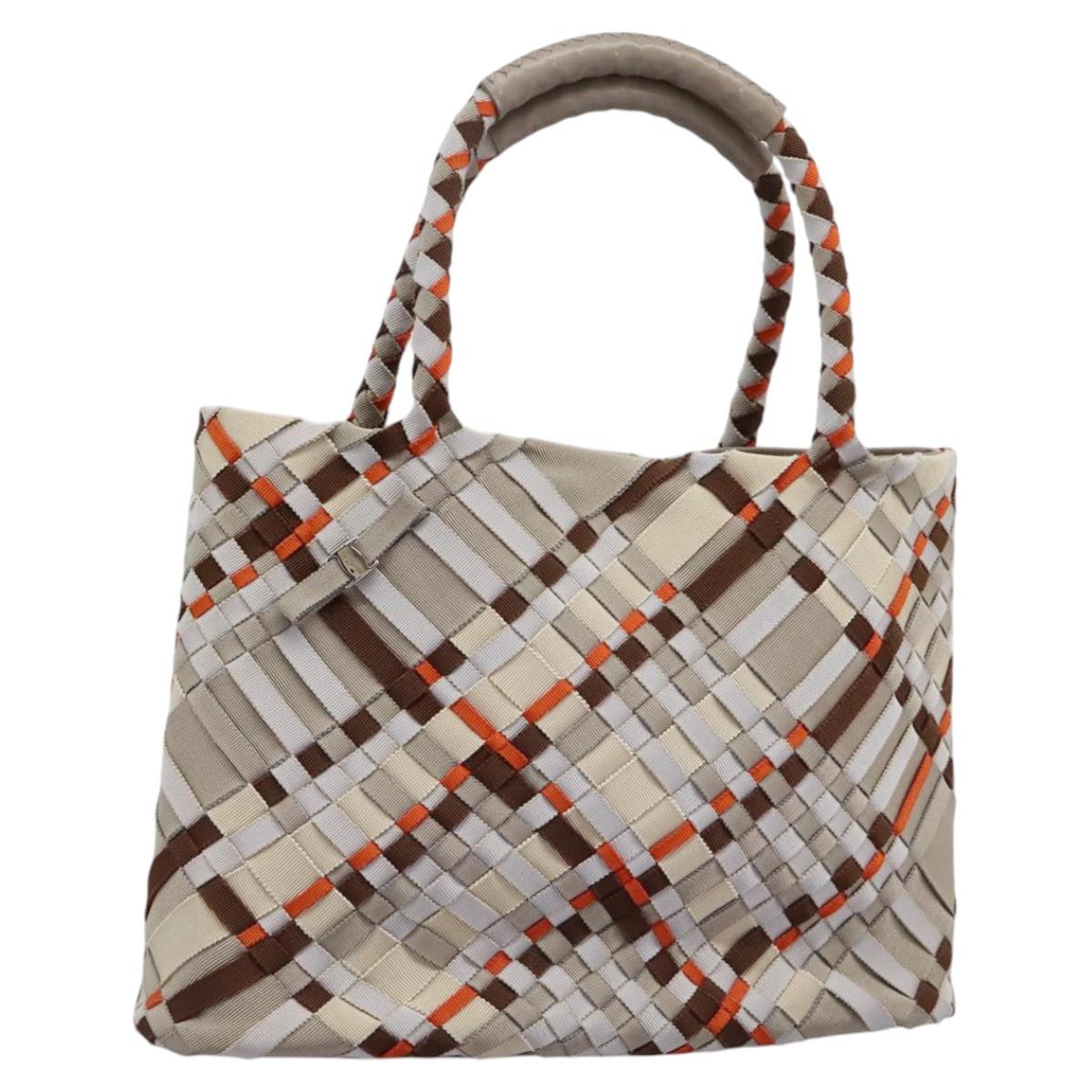 Salvatore Ferragamo Hand Bag Canvas Multicolor Auth 101075V