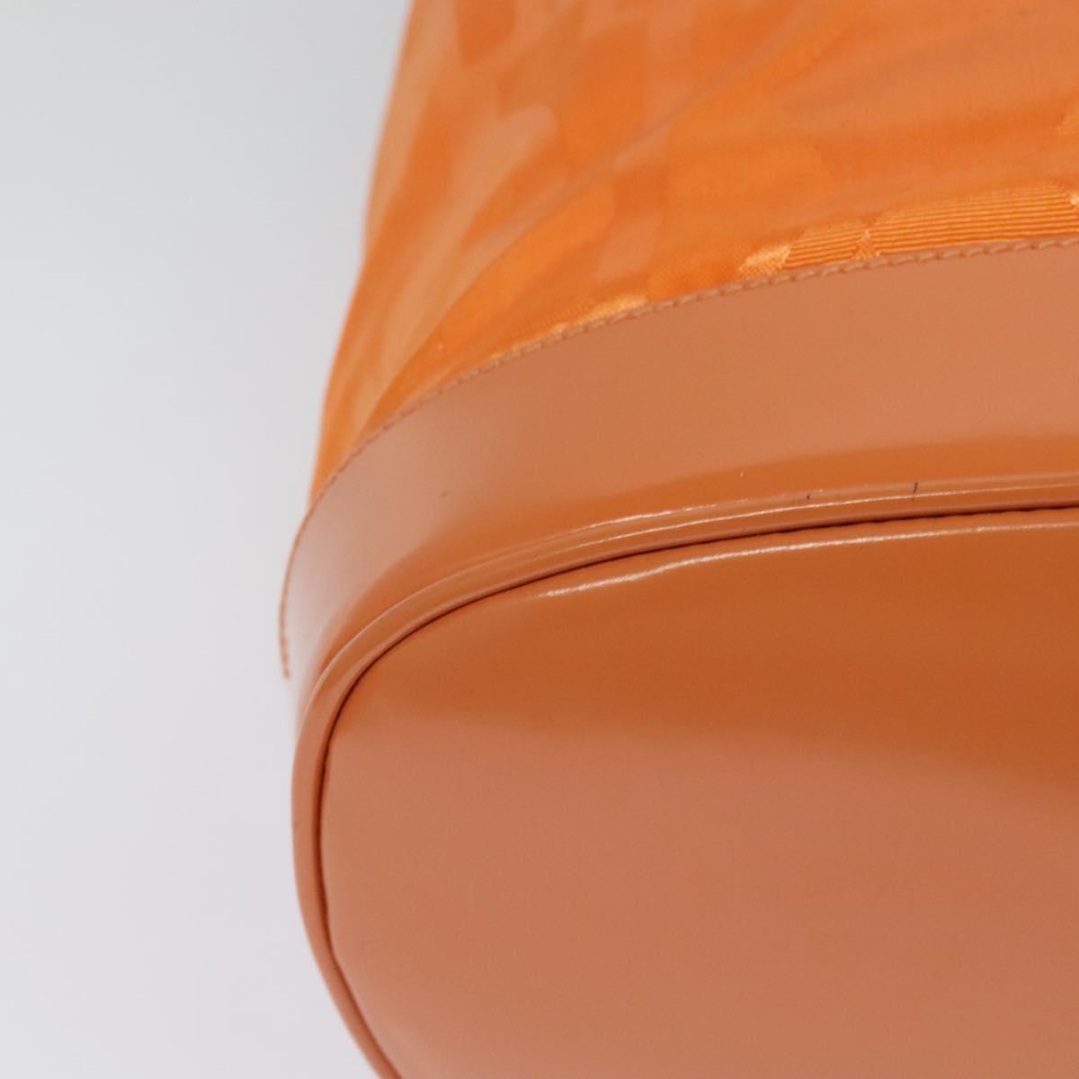 Salvatore Ferragamo Shoulder Bag Nylon Leather Orange Auth 101087