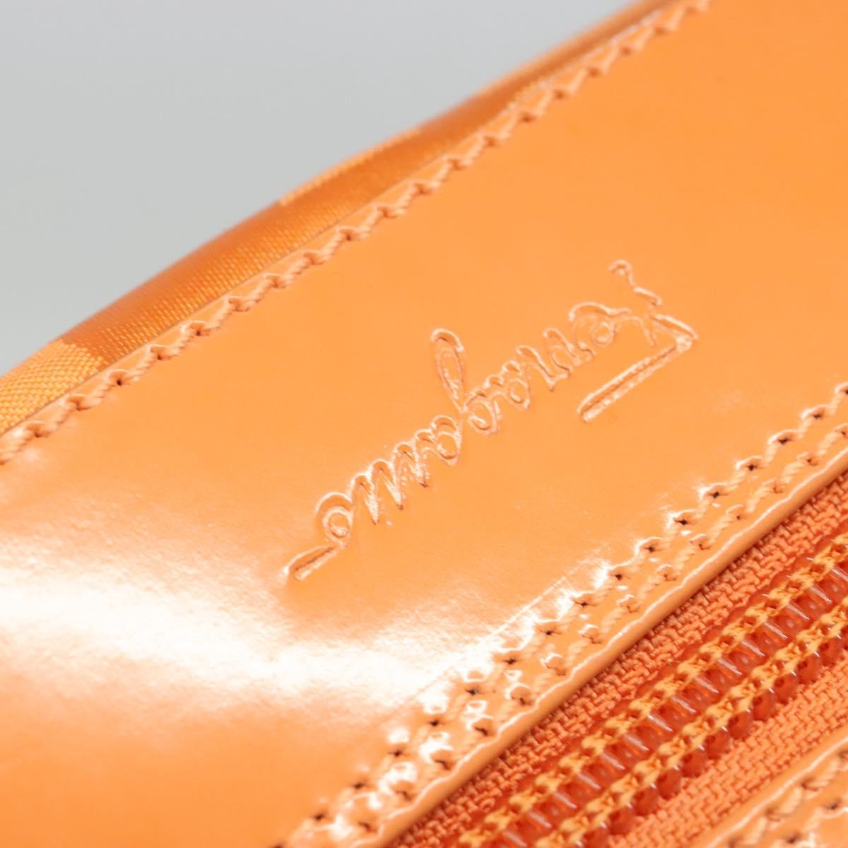 Salvatore Ferragamo Shoulder Bag Nylon Leather Orange Auth 101087