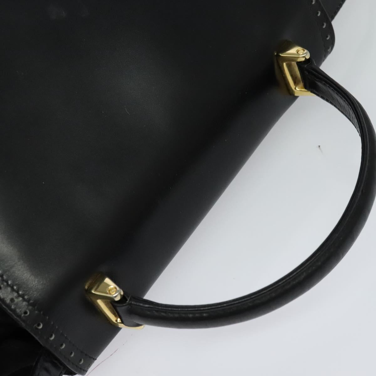 Salvatore Ferragamo Hand Bag Leather 2way Black Auth 101091