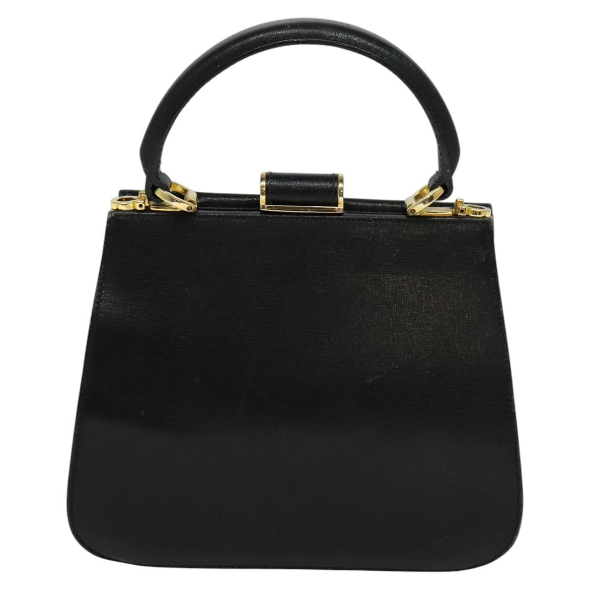 Salvatore Ferragamo Hand Bag Leather 2way Black Auth 101092
