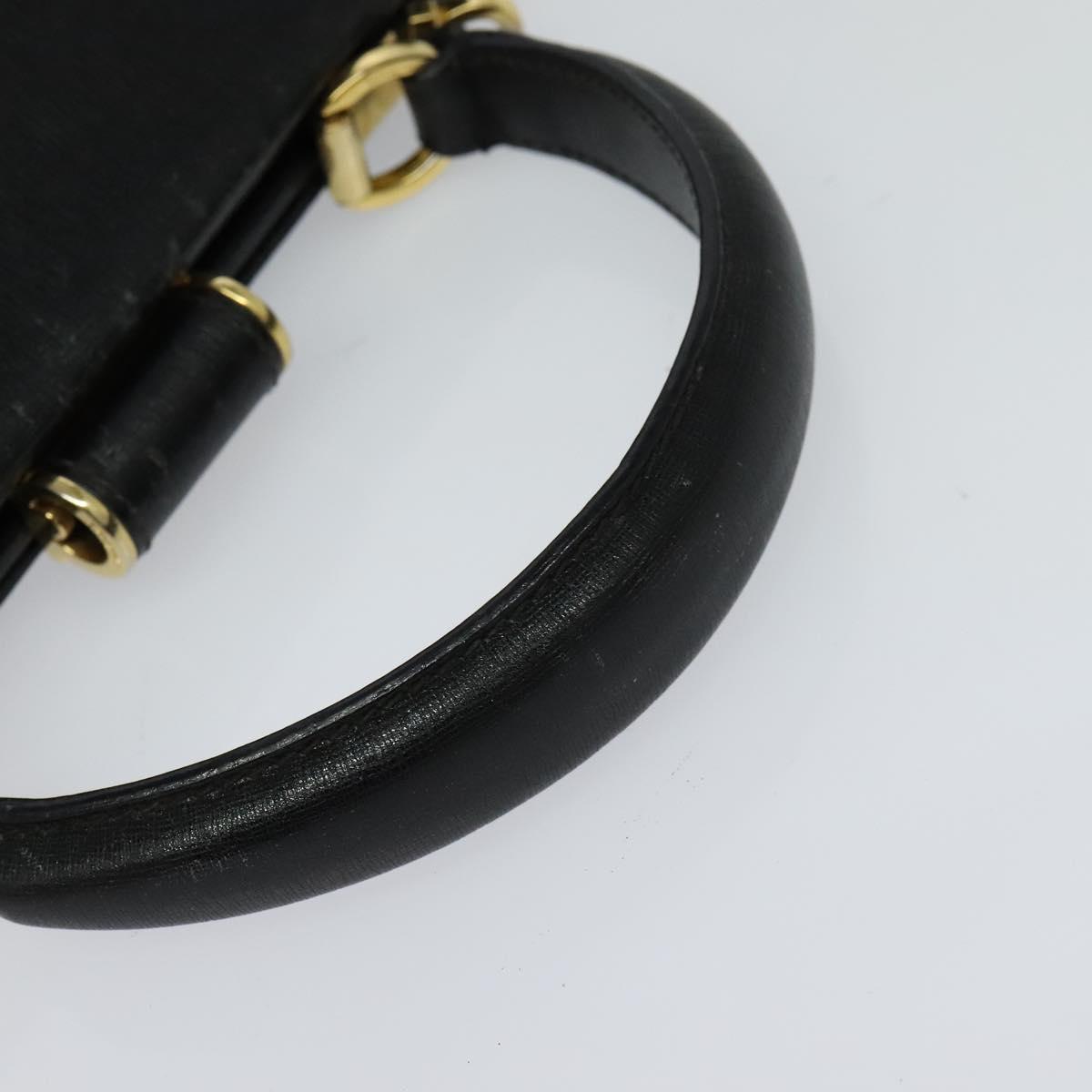 Salvatore Ferragamo Hand Bag Leather 2way Black Auth 101092