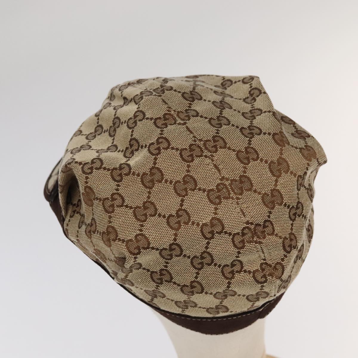 GUCCI GG Canvas Cap XL Beige Auth 101101