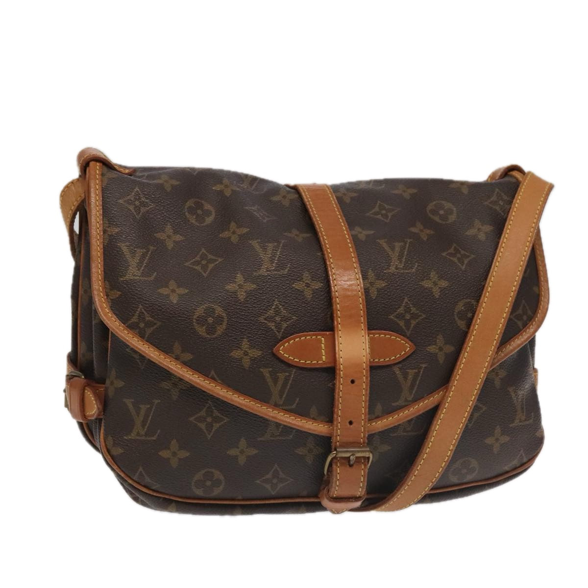 LOUIS VUITTON Monogram Saumur 30 Shoulder Bag M42256 LV Auth 101105