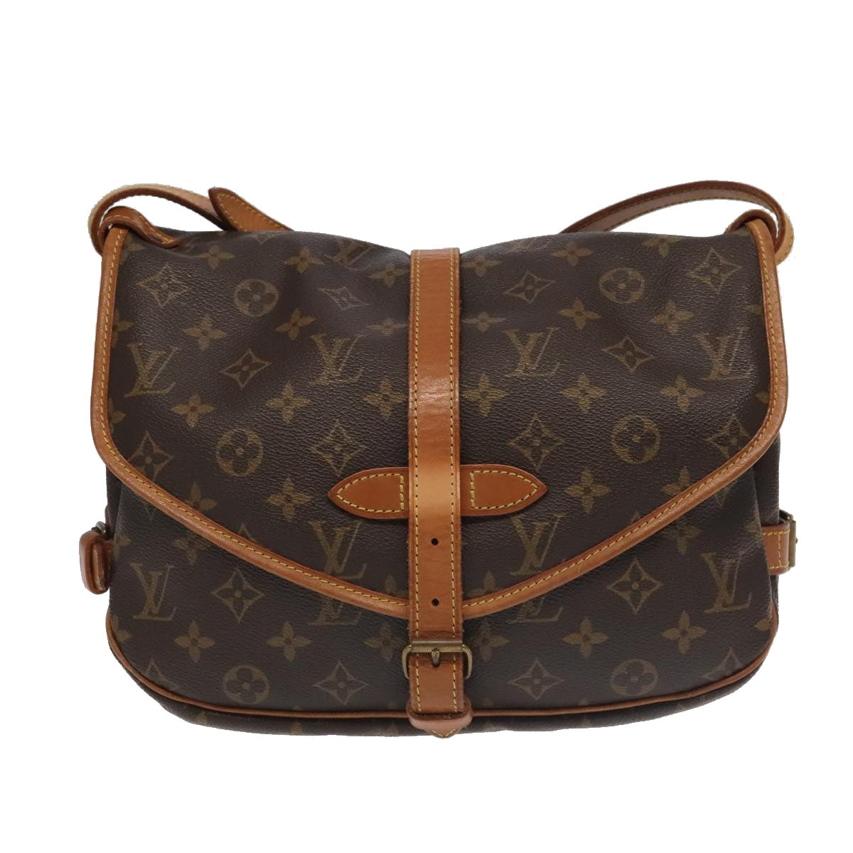 LOUIS VUITTON Monogram Saumur 30 Shoulder Bag M42256 LV Auth 101105