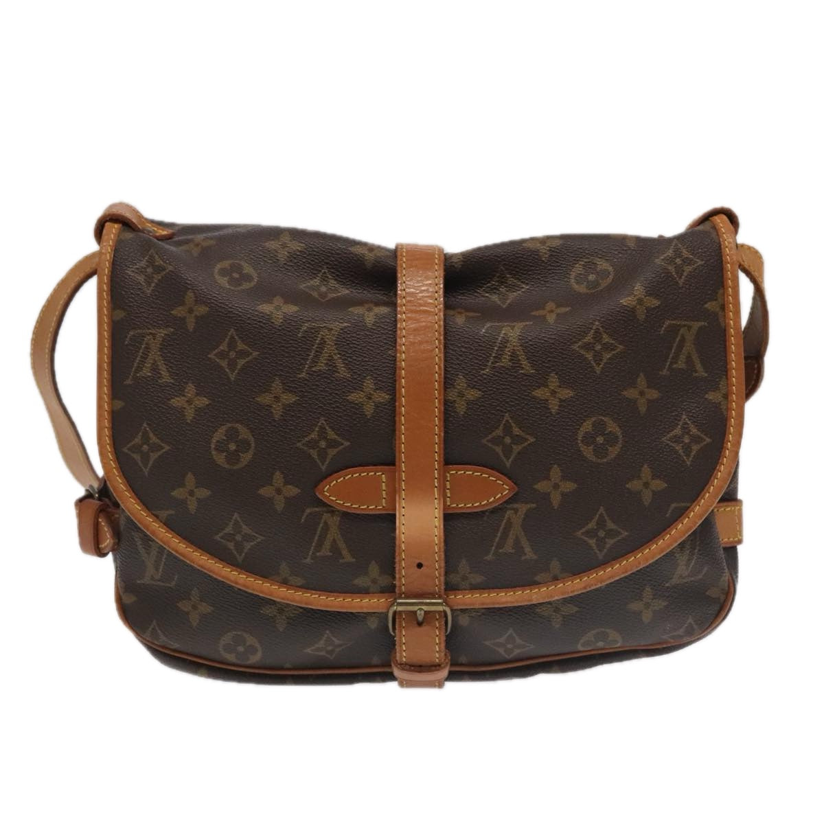 LOUIS VUITTON Monogram Saumur 30 Shoulder Bag M42256 LV Auth 101105