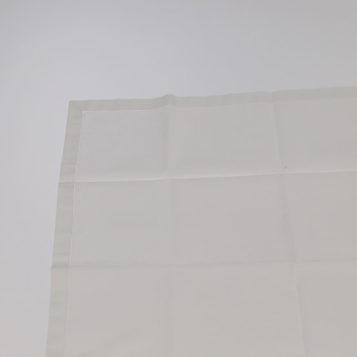 HERMES Handkerchief Cotton White Auth 101161