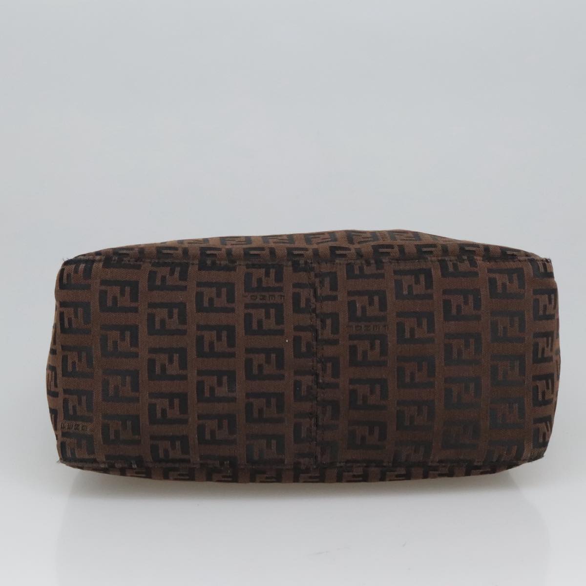 FENDI Zucchino Canvas Pouch Brown Auth 101175