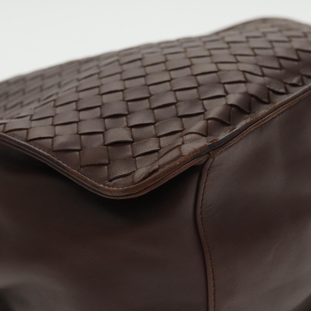 BOTTEGA VENETA INTRECCIATO Shoulder Bag Leather Brown Auth 101219