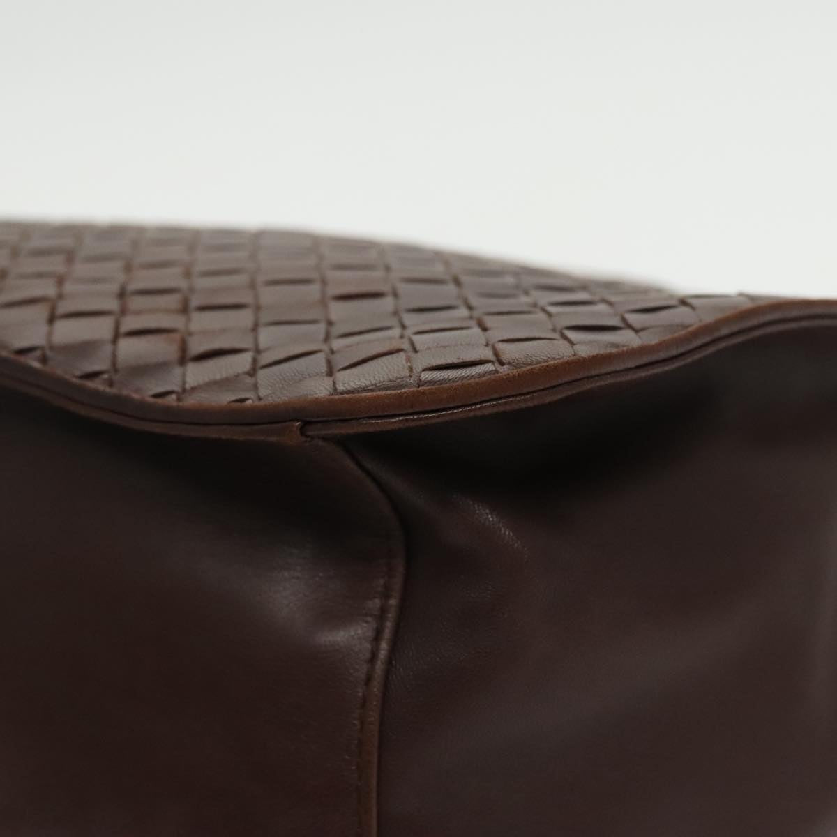 BOTTEGA VENETA INTRECCIATO Shoulder Bag Leather Brown Auth 101219