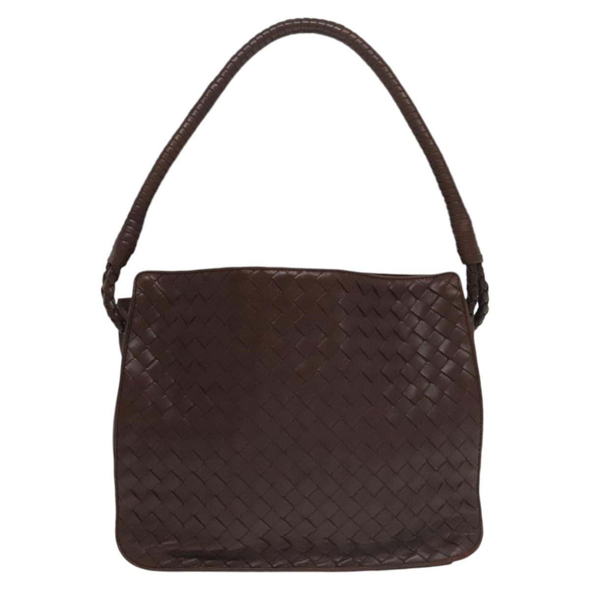 BOTTEGA VENETA INTRECCIATO Shoulder Bag Leather Brown Auth 101219