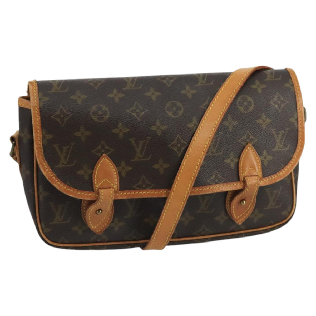 LOUIS VUITTON Monogram Gibeciere MM Shoulder Bag M42247 LV Auth 101252