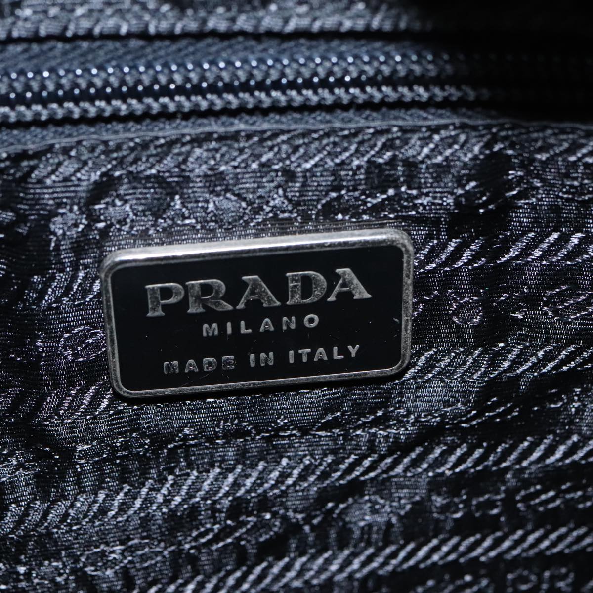 PRADA Backpack Nylon Black Silver Auth 101282