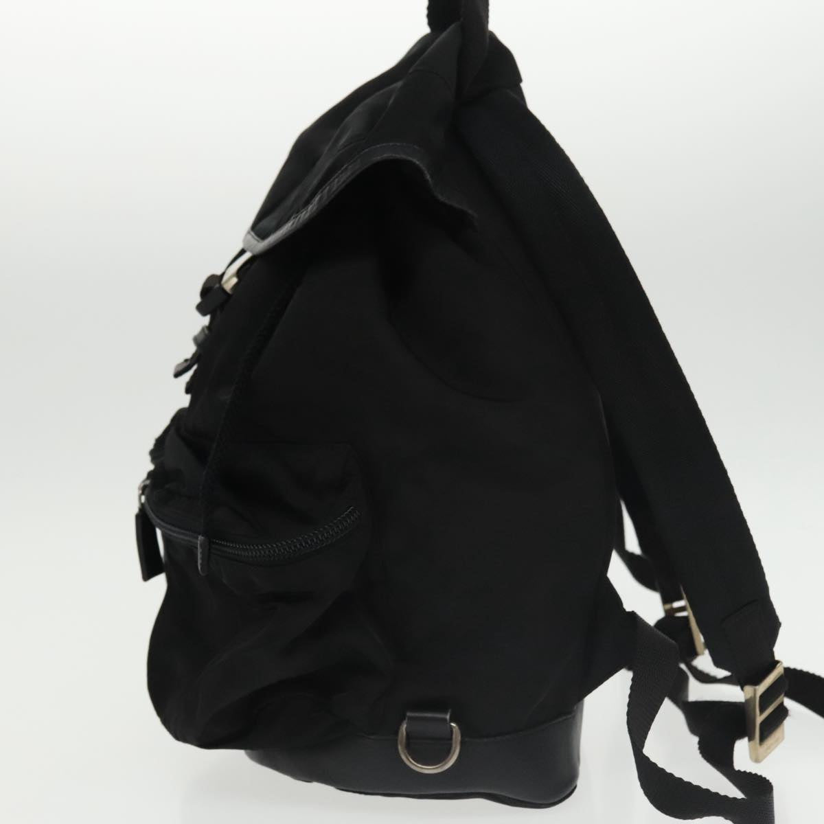 PRADA Backpack Nylon Black Silver Auth 101282