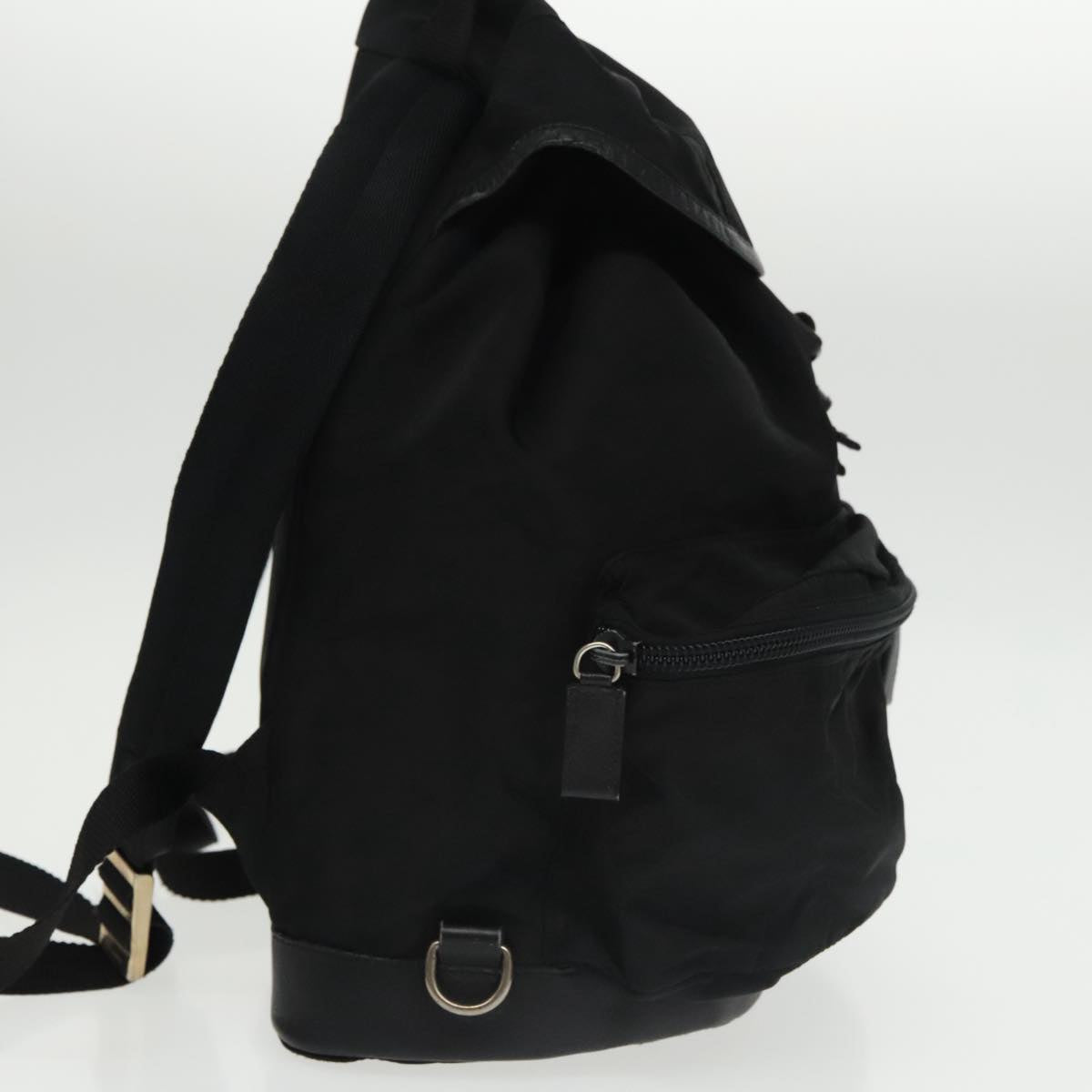 PRADA Backpack Nylon Black Silver Auth 101282