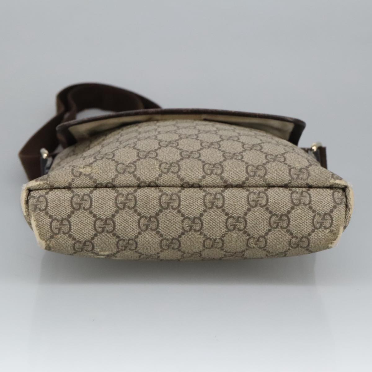 GUCCI GG Supreme Shoulder Bag PVC Beige 223666 Auth 101285