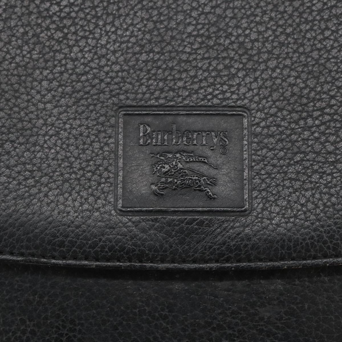 Burberrys Shoulder Bag Leather Black Auth 101289