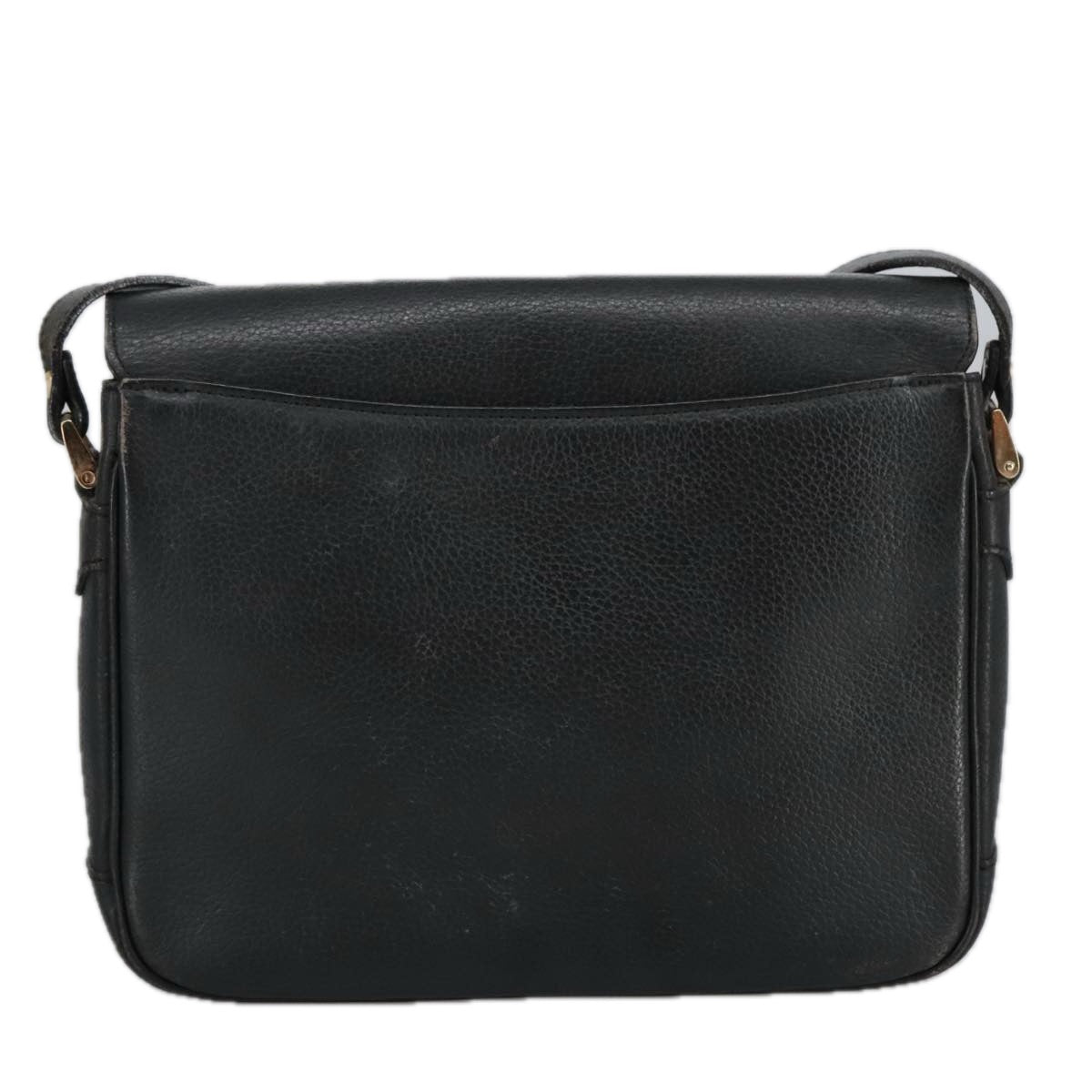 Burberrys Shoulder Bag Leather Black Auth 101289