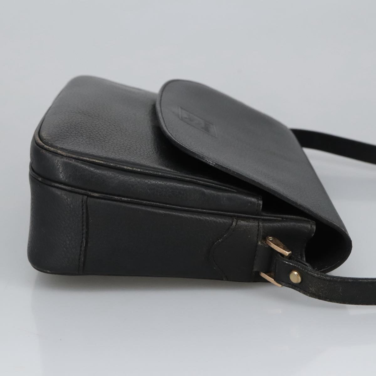 Burberrys Shoulder Bag Leather Black Auth 101289