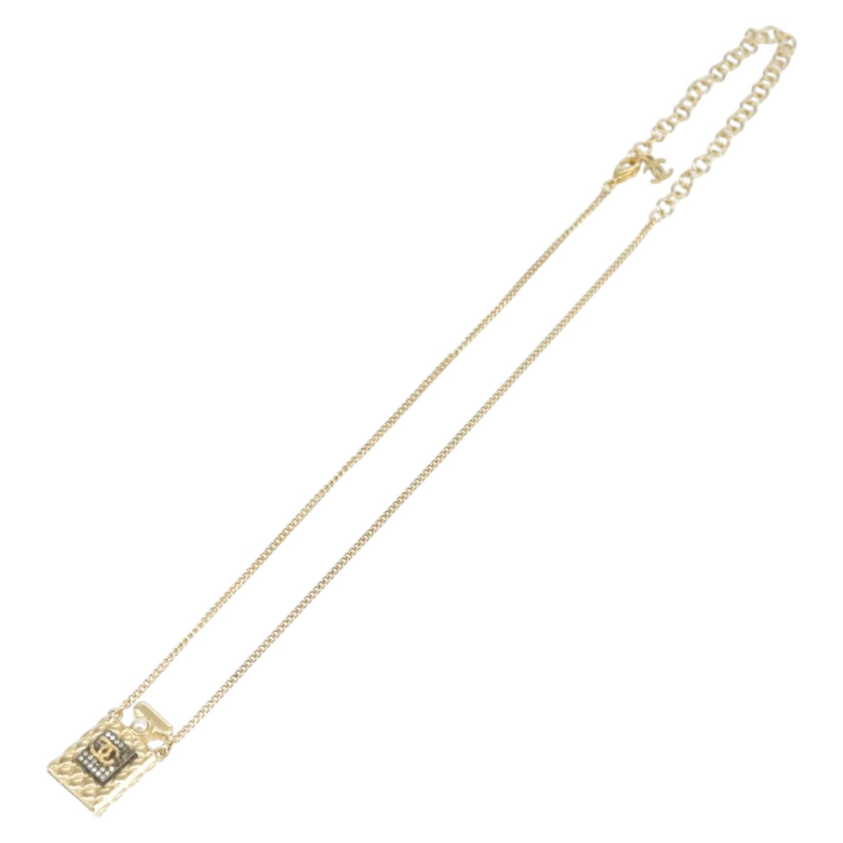 CHANEL Necklace metal Gold Tone CC Auth 101304