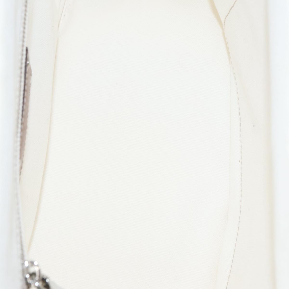 PRADA Canapalage Hand Bag Canvas White Silver 1BG350 Auth 101308SV