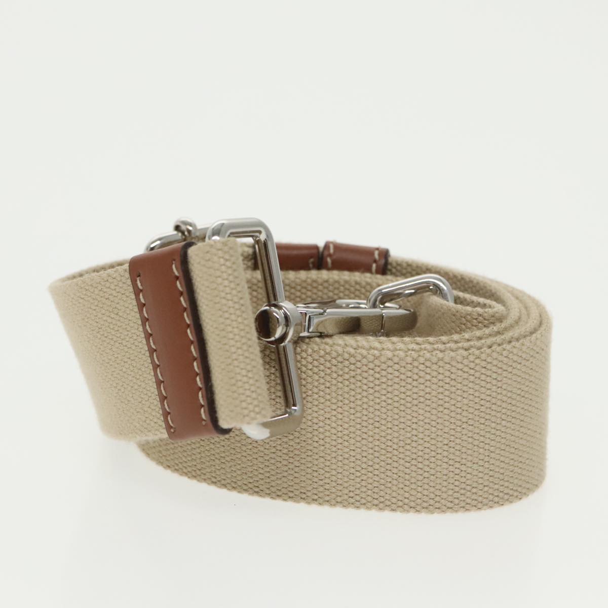 PRADA Canapalage Hand Bag Canvas White Silver 1BG350 Auth 101308SV