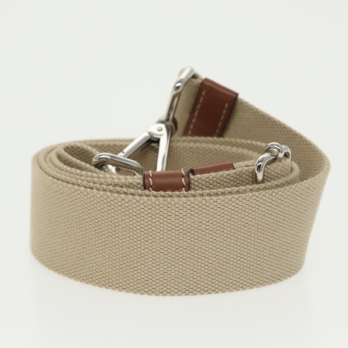 PRADA Canapalage Hand Bag Canvas White Silver 1BG350 Auth 101308SV